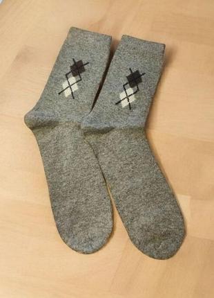 Мужские зимние носки с шерстью альпаки alpaca wool (1983-04) серый 41-47 no brand