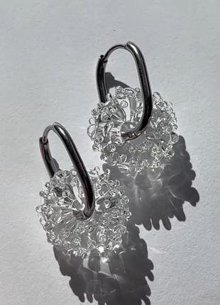 Сережки для жінок glassico.studio скляні прозорі
