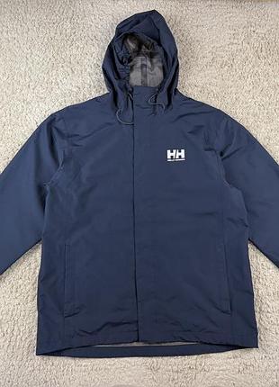 Чоловіча темно-синя куртка вітровка helly hansen із захисною мембраною трекінгова куртка  outdoor