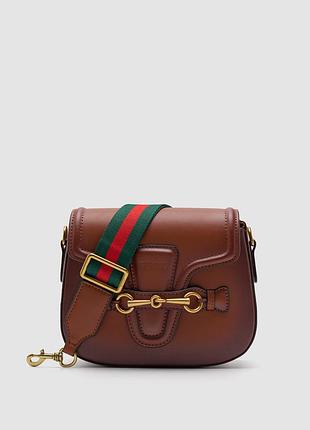 💎 gucci lady web leather shoulder bag brown
