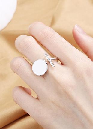 Женское кольцо white circle (1612-01) серебряный регульований