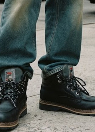 Винтажные кожаные ботинки fila vintage 90s low boots (made in spain) - размер 39.5