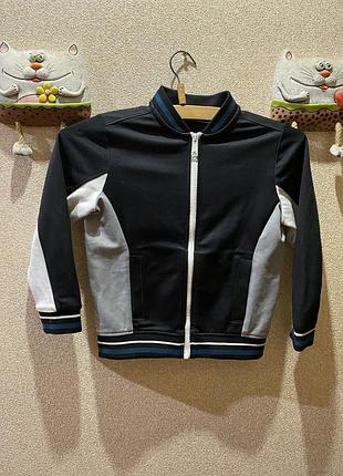 Спортивна кофта худі олімпійка m&s чорна сіра 122 см 6-7 років