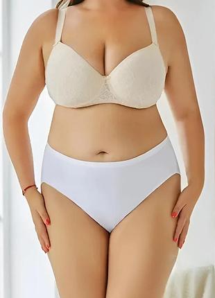 Женские хлопковые трусики слипы батальные your own comfort (1842-58-01) белый xxl
