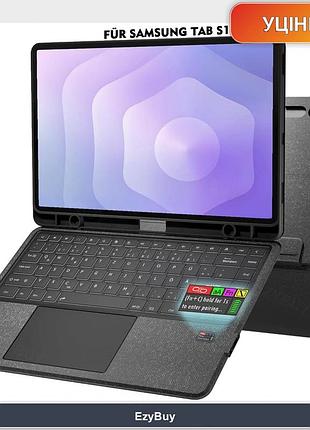Клавіатура-чохол qwertz з lcd-екраном для samsung galaxy tab s11 ultra 14.6", чорний tpu, підсвітка та трекпад