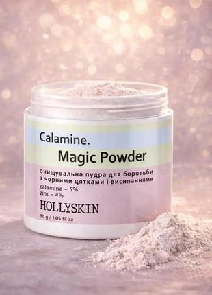 Очищувальна пудра для боротьби з чорними цятками і висипаннями calamine magic powder 0289h (2116-01) 30 г hollyskin
