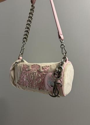 Сумка juicy couture рожева, біла текстильна