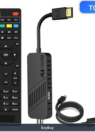Цифровий декодер dvb-t2 full hd 1080p чорний з виносним led-дисплеєм та hdmi для телевізорів, пристрій hd-прийому