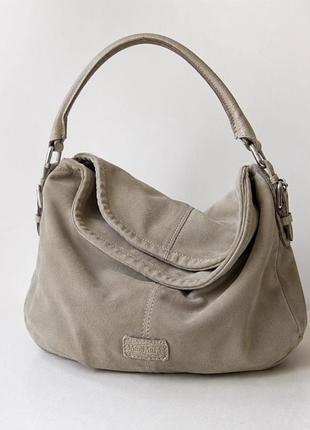 Сумка жіноча max mara сірий тауп з натуральної замші