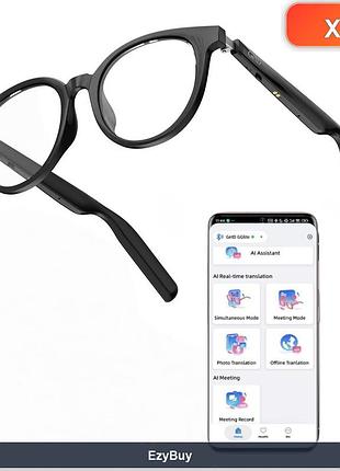 Смарт-окуляри ai з chatgpt та bluetooth 5.4 для ios та android, чорні, з перекладачем на 74 мови та фільтром синього світла