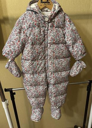 Зимний пуховый комбинезон baby gap для девочки, размер 12-18 месяцев (74-79 см)