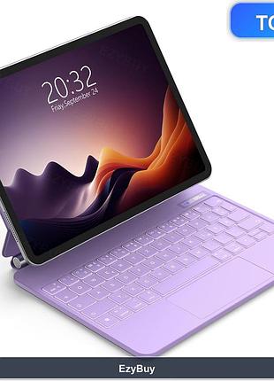 Чохол-клавіатура qwertz з тачпадом для ipad pro 11 та air (4/5/6 покоління), магнітний floating design, колір lilac