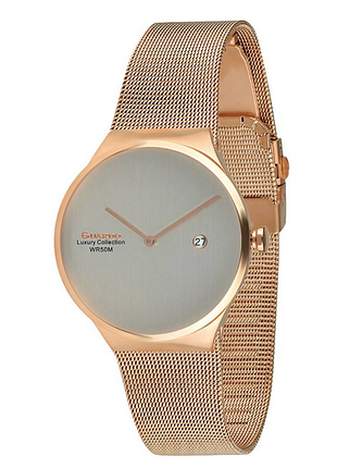 Мужские часы guardo luxury collection s02421-3 корпус розовое золото миланский браслет водозащита 50 м светлый циферблат с датой