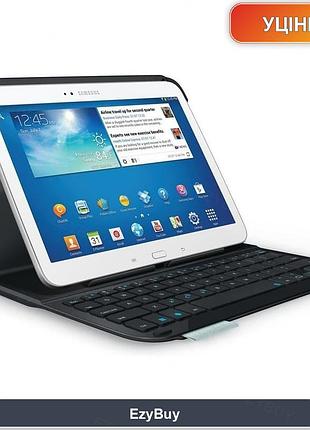 Клавіатура-чохол для galaxy tab 3 10.1 (працює від usb), чорний, розкладка qwerty uk, bluetooth, з кабелем