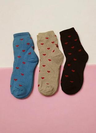 Набір жіночих махрових шкарпеток lots of hearts (1501-36-41) комбінований 36-41 no brand