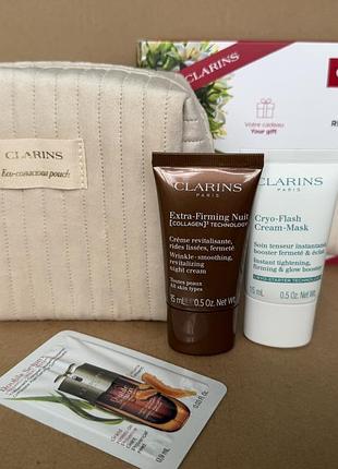 Clarins набір догляду за обличчям із косметичкою