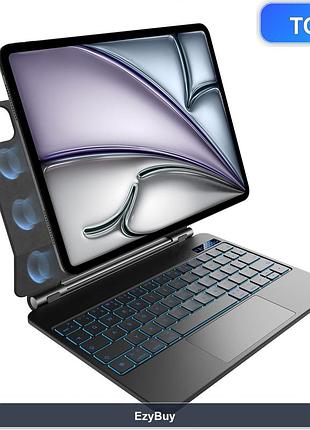 Чохол-клавіатура qwertz з тачпадом для ipad 11" (m4/m3/m2), air 4/5 та pro 1-4 gen, підсвітка клавіш, чорний колір