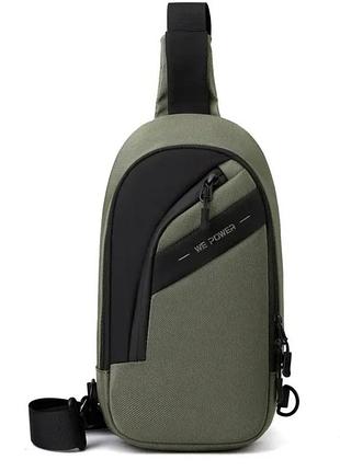 Стильная мужская многофункциональная сумка green city modern no brand 1356-03 зеленый