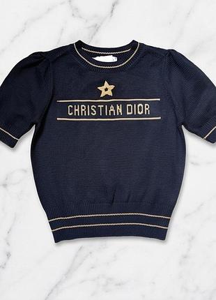 Светр жіночий polo диор синій з золотистим, xs, s, m