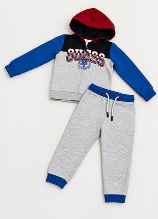 Спортивний костюм для хлопчика guess, розмір 86, сірий з синім та червоним