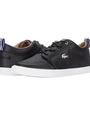 Кеди чоловічі lacoste чорні шкіряні