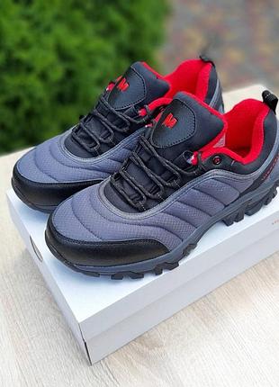 Чоловічі якісні та стильні кросівки merrell vibram сірі з червоним