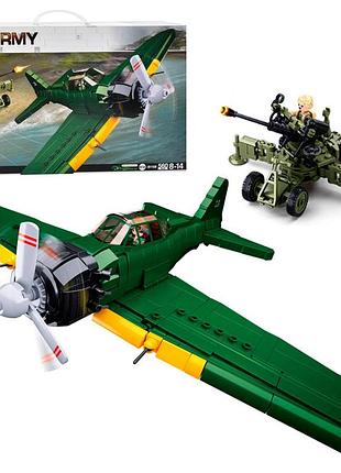 Конструктор sluban army wwii m38-b1108 военный самолет a6m zero, 560 деталей
