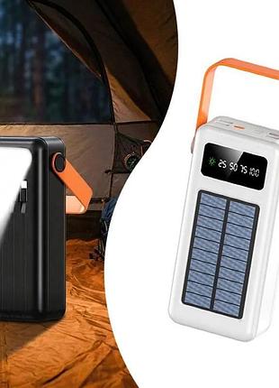 Повербанк ym-638 cx 100000 mah с солнечной панелью и фонарем
