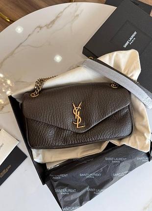 Сумка ysl calypso коричнева золота фурнітура 25 * 14 * 6 см