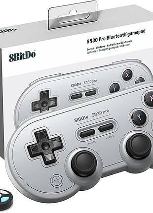 Bluetooth-контролер 8bitdo sn30 pro з джойстиком на ефекті холла (сірий)