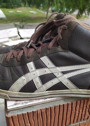 Оригинальные кожаные высокие кеды, кроссовки, хайтопы asics