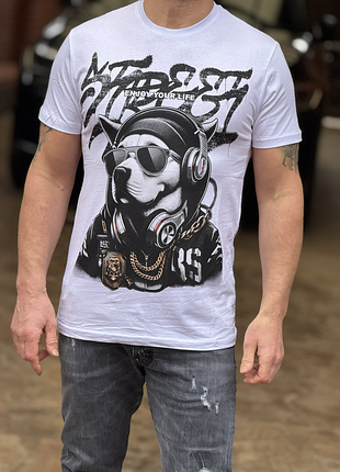 Футболка чоловіча daniel jones дог , xl,білий