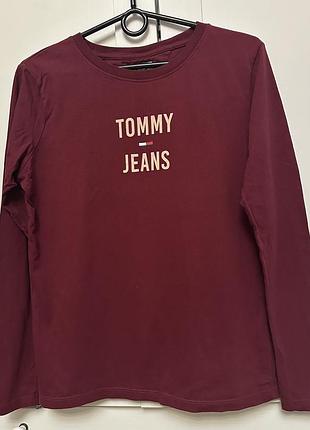 Лонгслів жіночий tommy hilfiger бордовий, розмір м