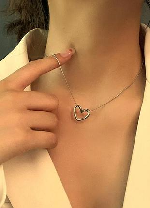 Женская подвеска elegant heart (1647-01) золотой 45см