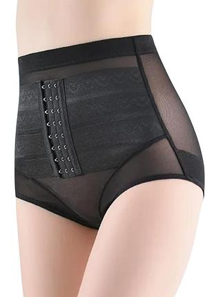 Женские высокие корректирующие трусики слипы с поясом silhouette (1265-50) черный xxl