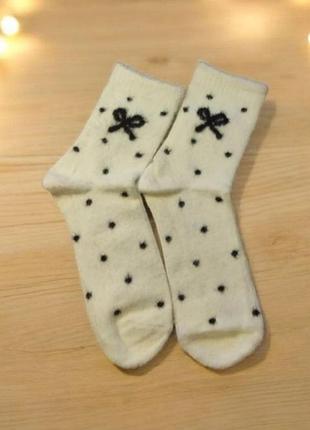 Женские носки с мехом норки winter bow (1971-02) белый 36-41 dmdbs