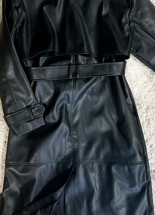 Тренч із екошкіри pull&bear. 3