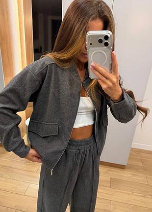 New collection🍂🤎✨ теплий кашеміровий костюм з бомбером