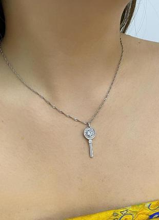 Женская подвеска silver key (1783-01) серебряный 45см