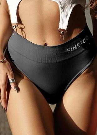 Женские трусики стринги удобные (674-48-50) черный xl-2xl