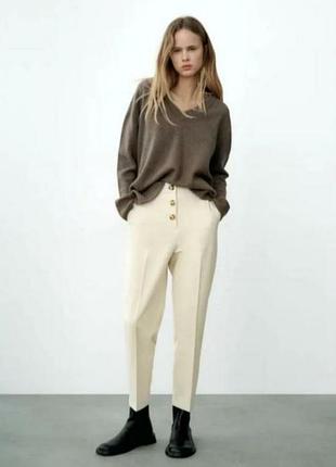Жіночі брюки mom zara молочні розмір xs