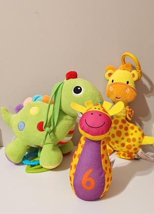 Лот погремушек больших подвесных, лот из трех в хорошем состоянии, limo toy, guta guti, lejoujou