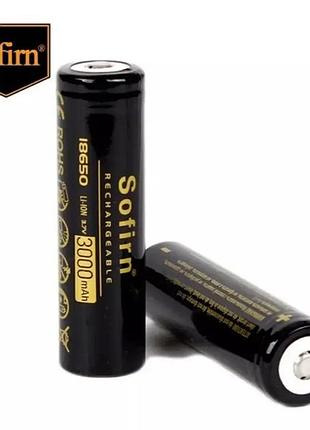 Акумулятор li-ion sofirn 18650 3000 mah 3.7v — перезаряджувана літій-іонна батарея (button top / з опуклим плюсом)