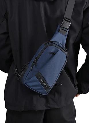 Универсальная мужская многофункциональная сумка navy blue city compact no brand 1359-01 синий