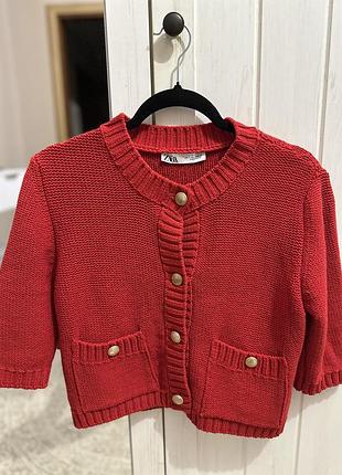 Жіночий кардиган zara червоний
