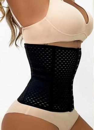 Жіночий дихаючий корсет для корекції талії на кісточках perfect shape (1956-54-01) чорний 54 no brand (5xl)