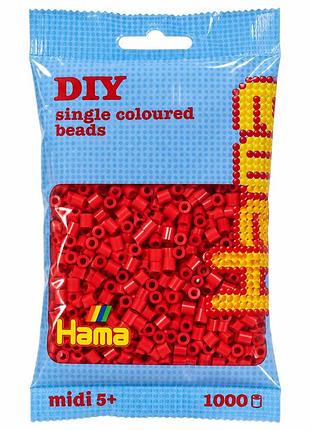 Термомозаика hama midi 5+ 1000 бусин, красные, 5 мм, 207-114