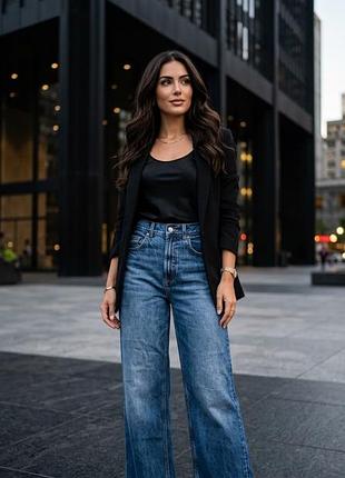 👖 джинсы zara широкие / прямые трубы с высокой посадкой | s (eur 36) 🔥