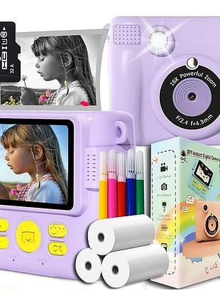 Цифрова камера 1000 mah diy instant digital camera abs-681b перезарядна дитяча цифрова камера миттєвого друку
