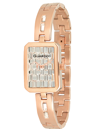 Женские часы guardo premium 012699-5 корпус розовое золото с кристаллами браслет розовое золото светлый циферблат